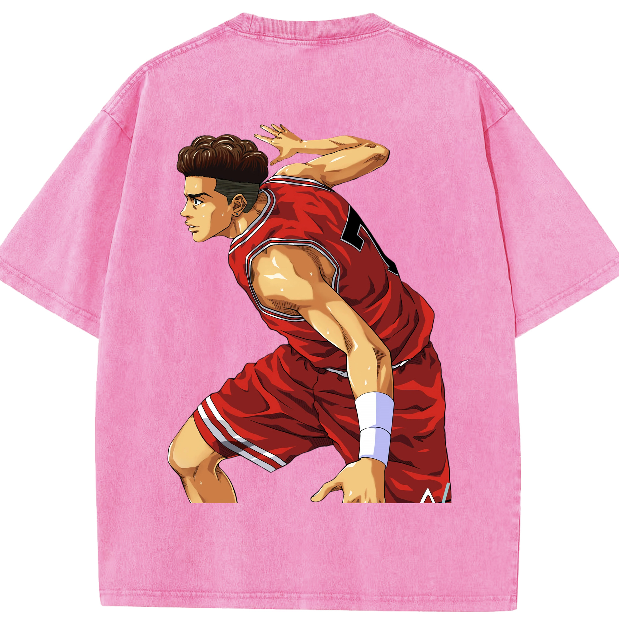 SLAM DUNK／スラムダンク 綿100% ヴィンテージ風 半袖Tシャツ（背面プリント）
